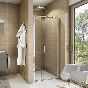 SanSwiss TOP-LINE Jednokřídlé dveře s pevnou stěnou v rovině (pant u zdi) TOP31SM15022