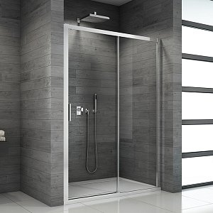 SanSwiss TOP-LINE Jednodílné posuvné dveře s pevnou stěnou v rovině_bezbariérové TBFS2D1600407