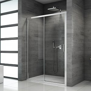 SanSwiss TOP-LINE Jednodílné posuvné dveře s pevnou stěnou v rovině_bezbariérové TBFS2GSM15022
