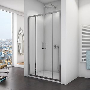 SanSwiss TOP-LINE Dvoudílné posuvné dveře s 2 pevnými stěnami v rovině TOPS4SM15051