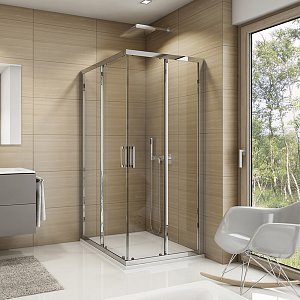 SanSwiss TOP-LINE Rohový vstup s dvoudílnými posuvnými dveřmi_nerovnostranné provedení TOPG09005049