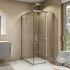 SanSwiss TOP-LINE Rohový vstup s dvoukřídlými dveřmi TED2G09005044