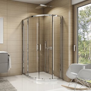 SanSwiss TOP-LINE Čtvrtkruh s dvoudílnými posuvnými dveřmi R500 TOPR500905022