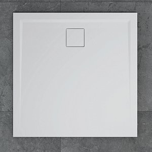 SanSwiss LIVADA SanSwiss sprchová vanička LIVADA z litého mramoru, čtverec 80x80x3,5 cm, bílá W20Q08004