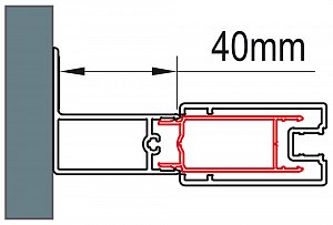 SanSwiss TOP-LINE, TOP-LINE S, ECO-LINE Stohovací profil k rozšíření dveří nebo boční stěny ke zdi o 40 mm ACT2.50.SM1