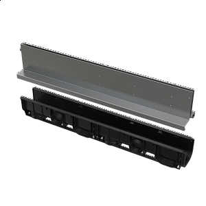 Venkovní žlab štěrbinový se symetrickým nástavcem 160&nbsp;mm, nerez