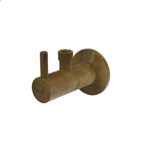 Ventil rohový s&nbsp;filtrem 1/2"×3/8", bronz-antic